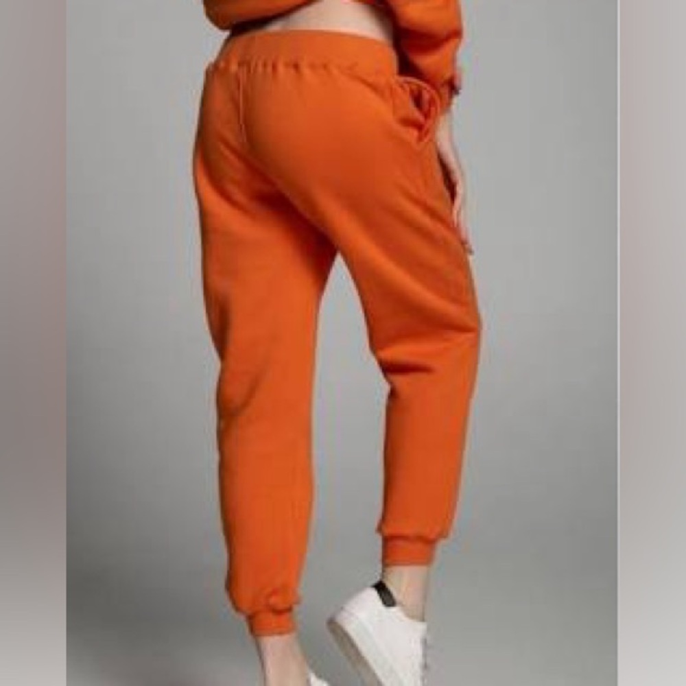 NWT All In Motion Bright Orange Jogger Pants with Drawstring and Side Pockets